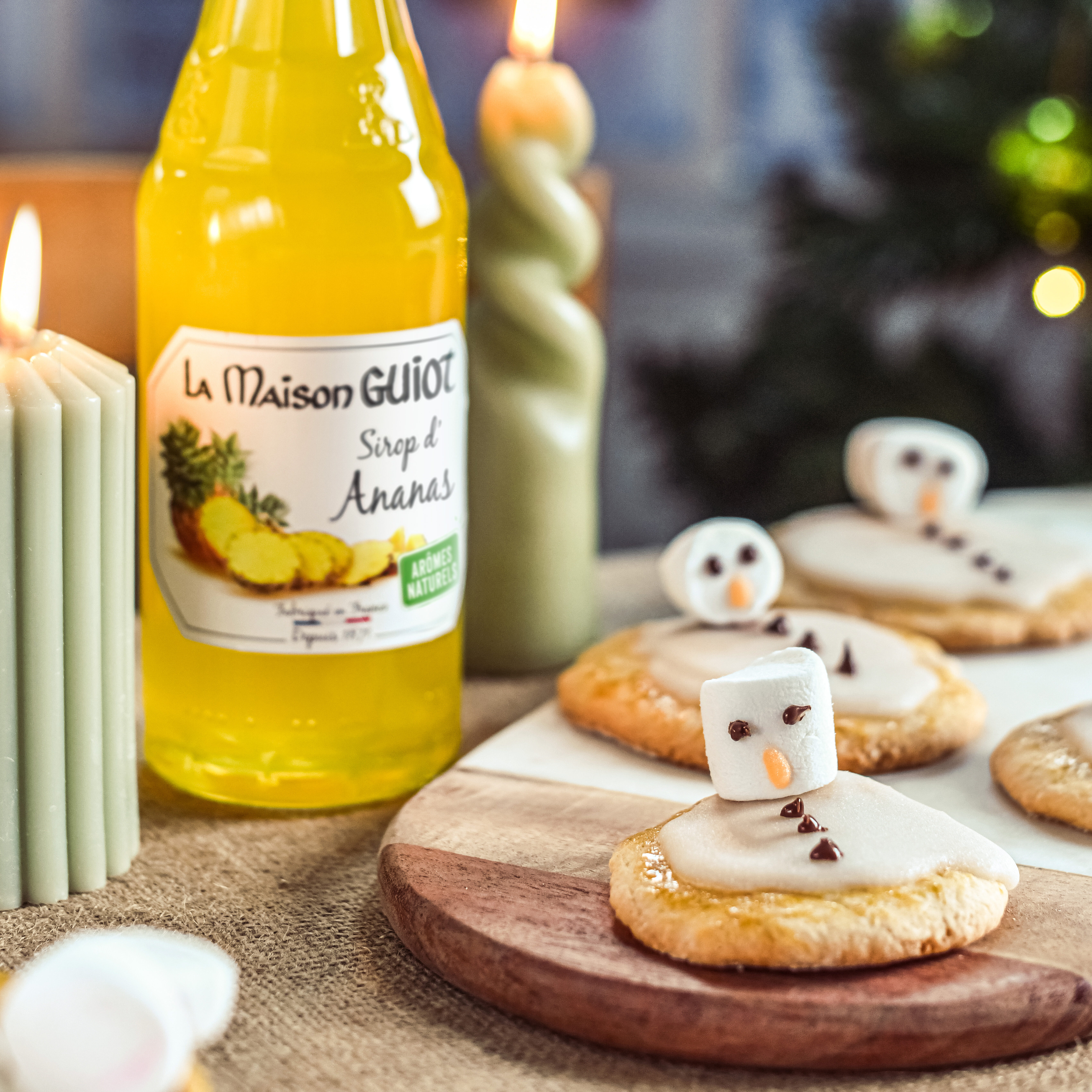 Biscuits bonhommes de neige à l’ananas